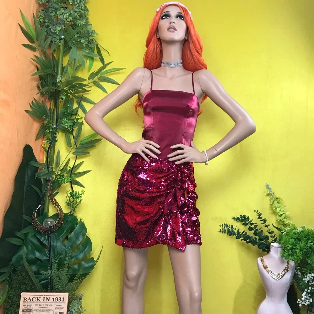 PINKO sequin Mini Ruffle SKIRT - Picture 14 of 14